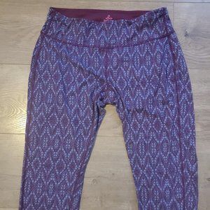 Prana Purple & Blue Maison Knicker Legging Women’s Size M Waist Key Pocket